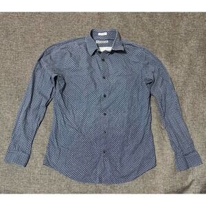 Express Extra Slim‎ Fit Men's M 15-15 1/2 Pin Dot Pattern Long Sleeve Shirt